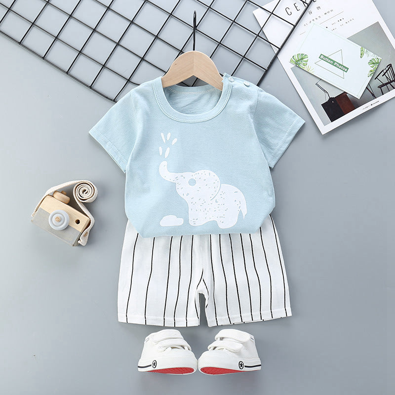 Children's Short-sleeved Suit Boys Handsome Clothes