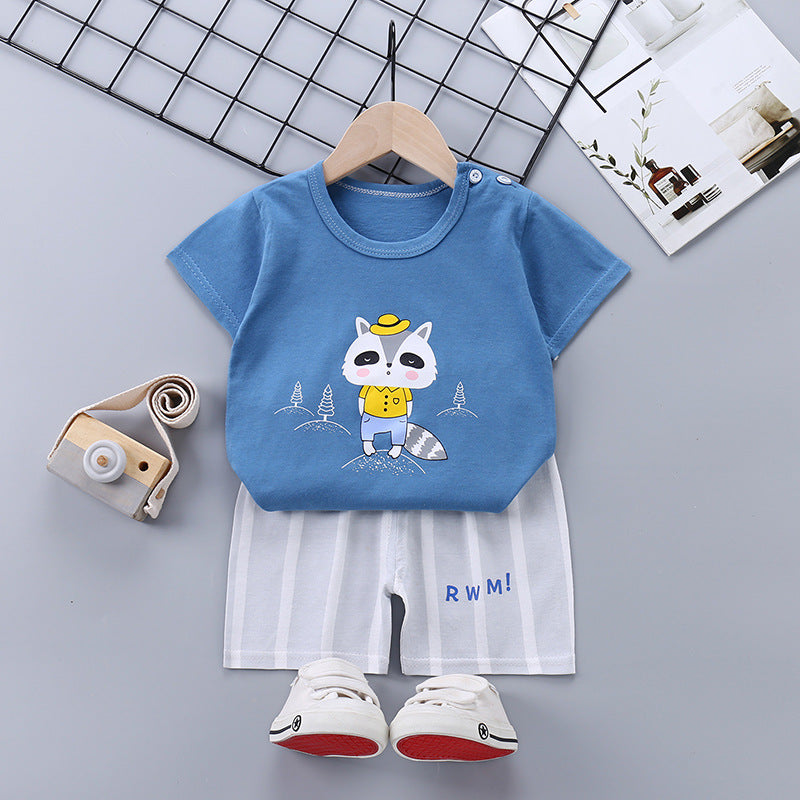 Children's Short-sleeved Suit Boys Handsome Clothes