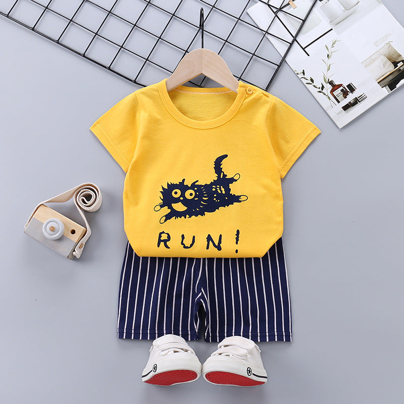 Children's Short-sleeved Suit Boys Handsome Clothes