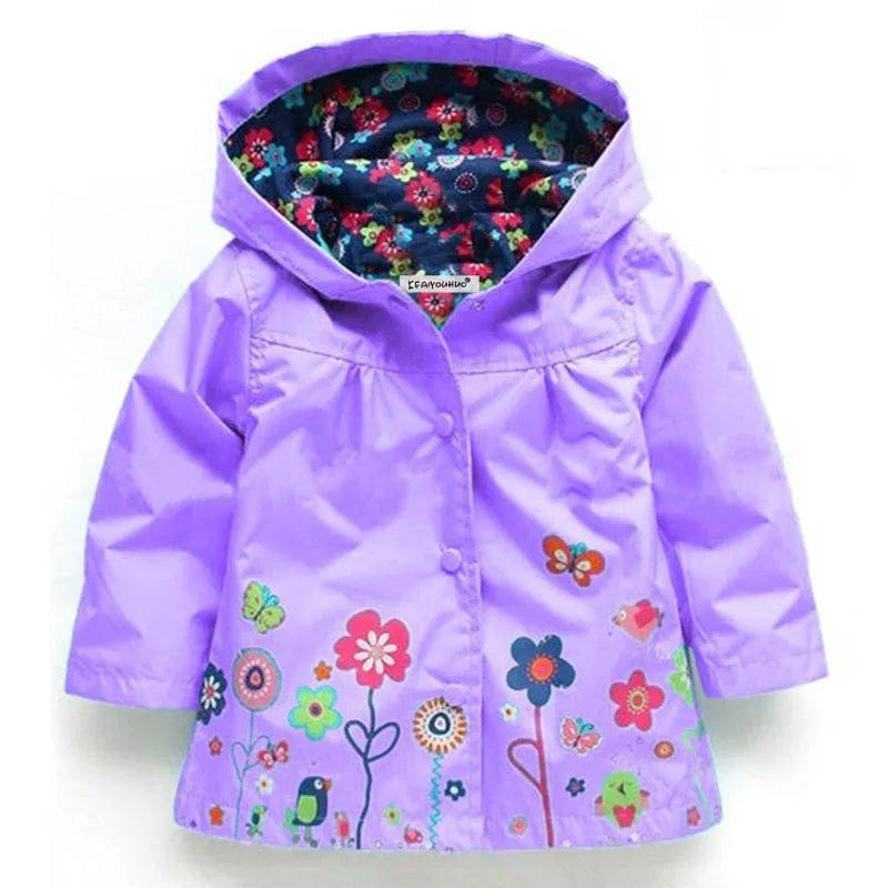 Cute Girls Waterproof Windbreaker Raincoat