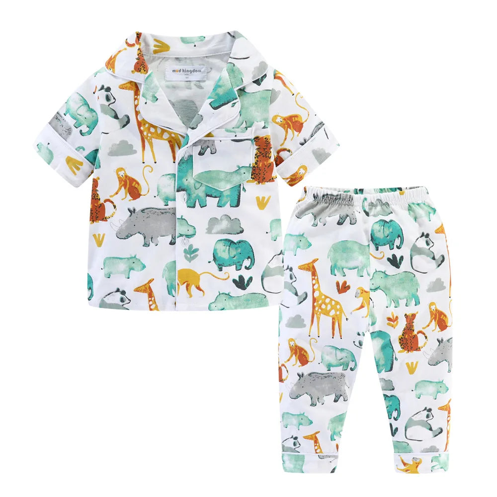 Boys and Girls Pajamas Set! Featuring button-down short sleeve tops and pants