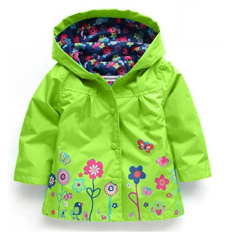 Cute Girls Waterproof Windbreaker Raincoat