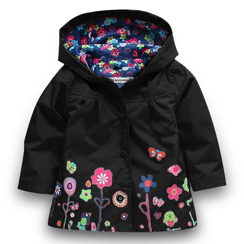 Cute Girls Waterproof Windbreaker Raincoat