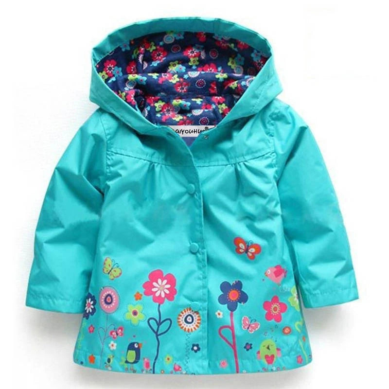 Cute Girls Waterproof Windbreaker Raincoat