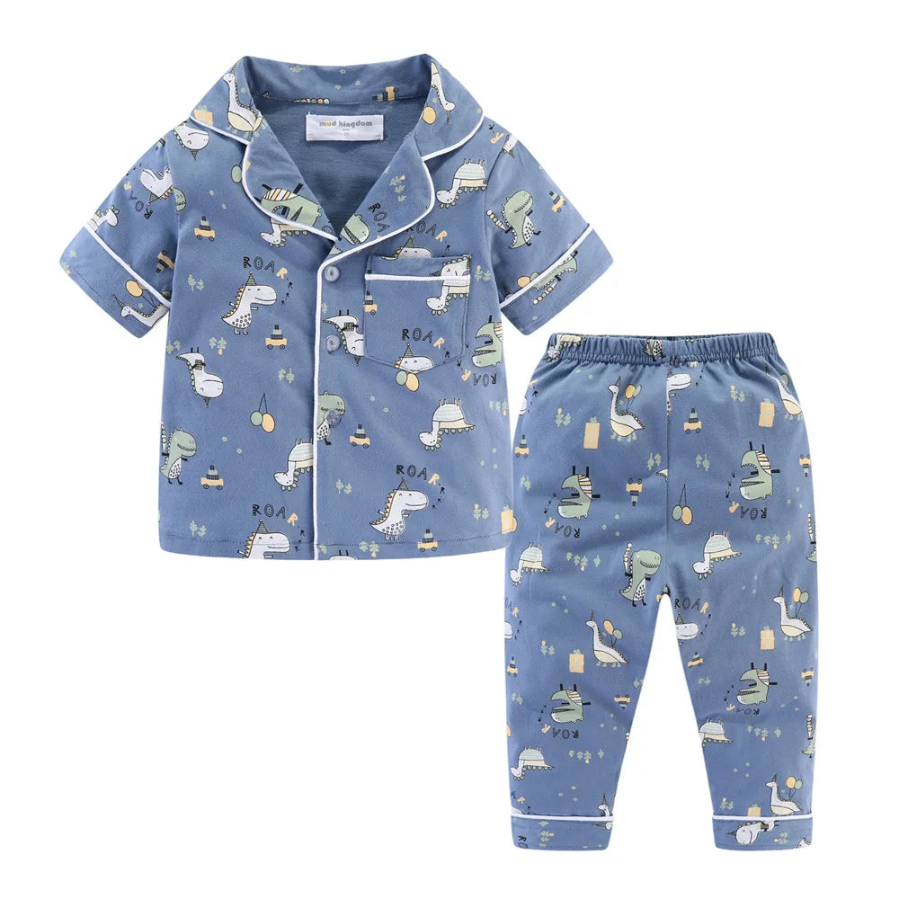 Boys and Girls Pajamas Set! Featuring button-down short sleeve tops and pants