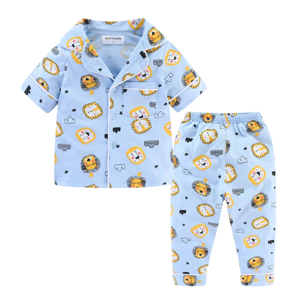 Boys and Girls Pajamas Set! Featuring button-down short sleeve tops and pants