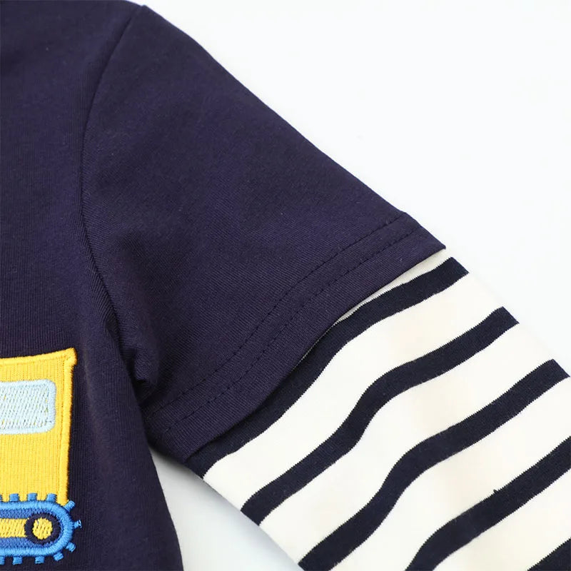 Baby-Toddler Boys Cotton Long Sleeve Excavator T-shirt