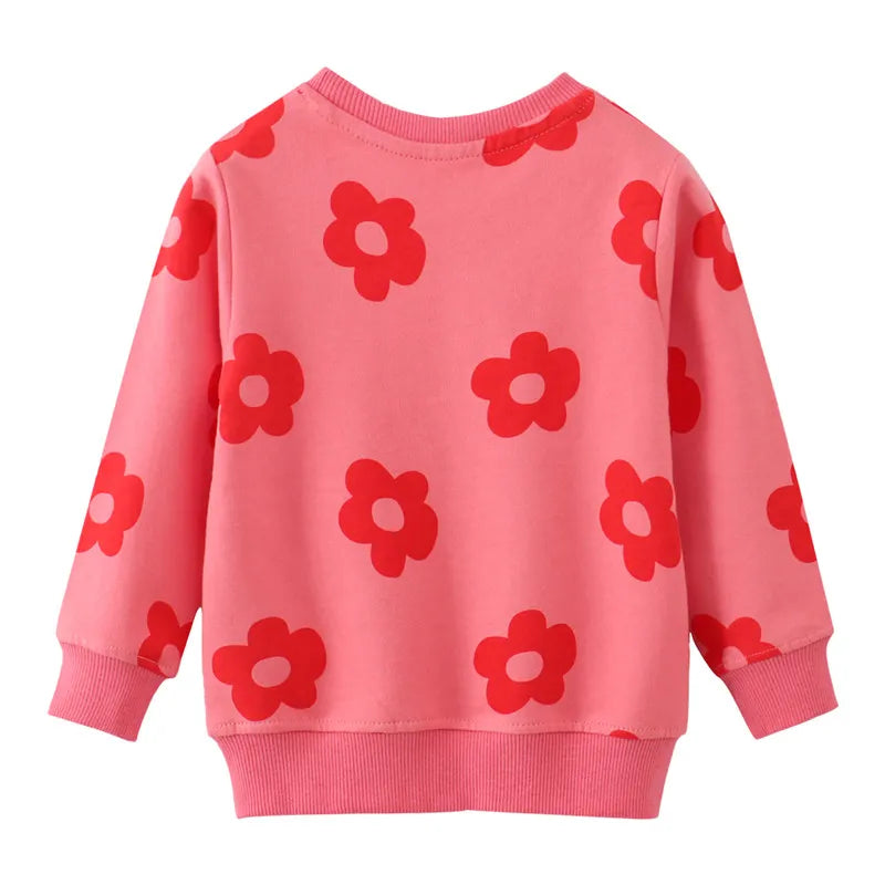 Autumn/Spring Girls Floral Print Sweatshirts