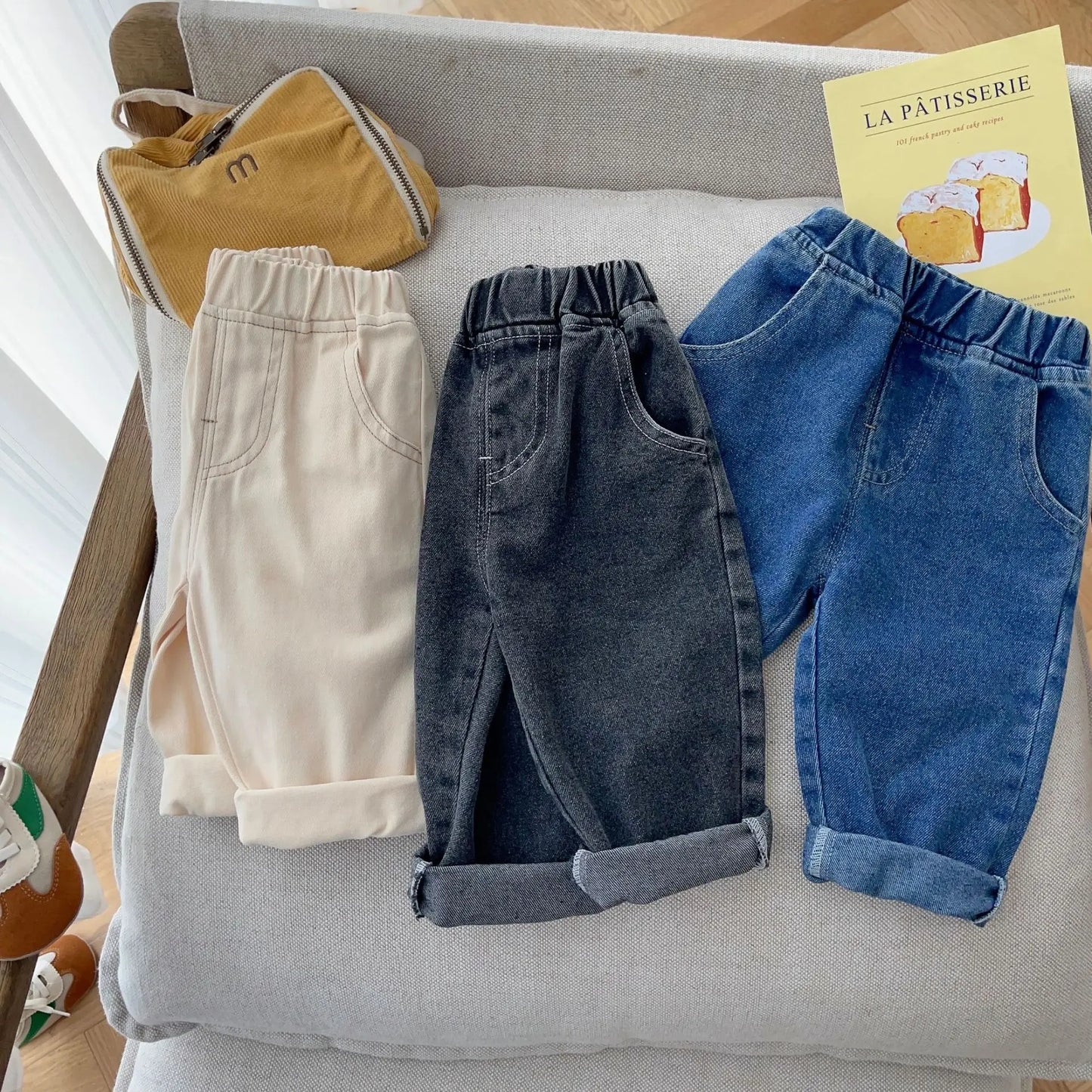 Elastic  Band Denim Pants for Babies and Toddlers