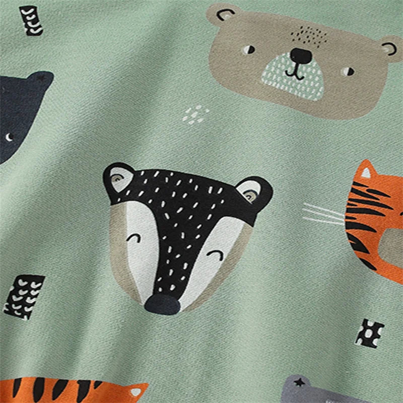 2024 Hooded top fun animal prints boys aged 2 to 7 .