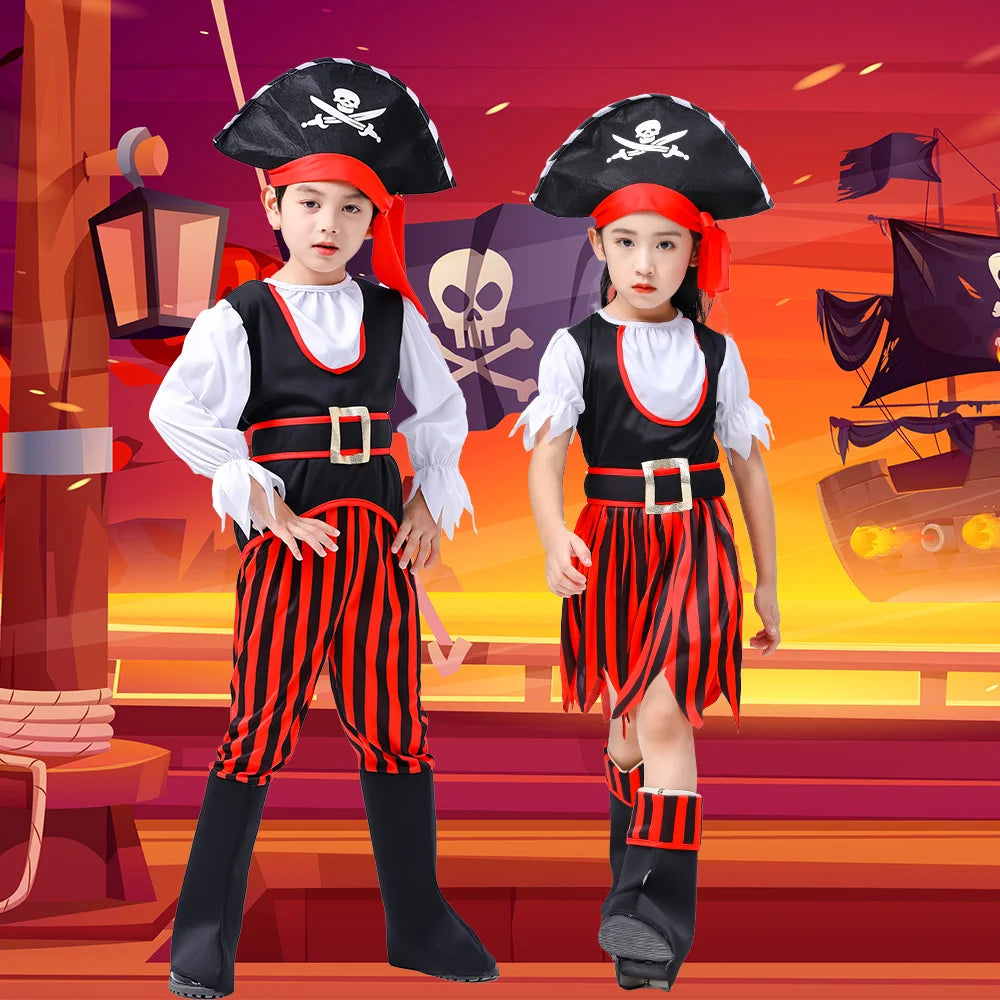 Caribbean Captain Pirate Boys and Girls Costume