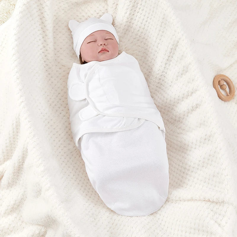 Adjustable Cotton Baby Swaddle Wrap Soft Blanket Set