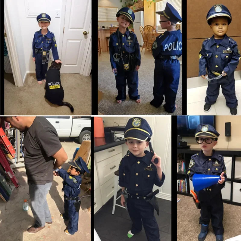 Boys and Girls Police Cosplay Costumes Plus Toys