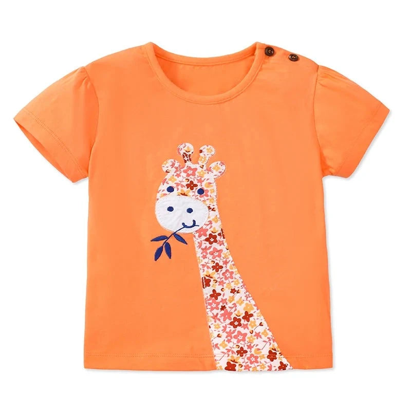 2024 Toddler Cartoon Giraffe Tops T-Shirts