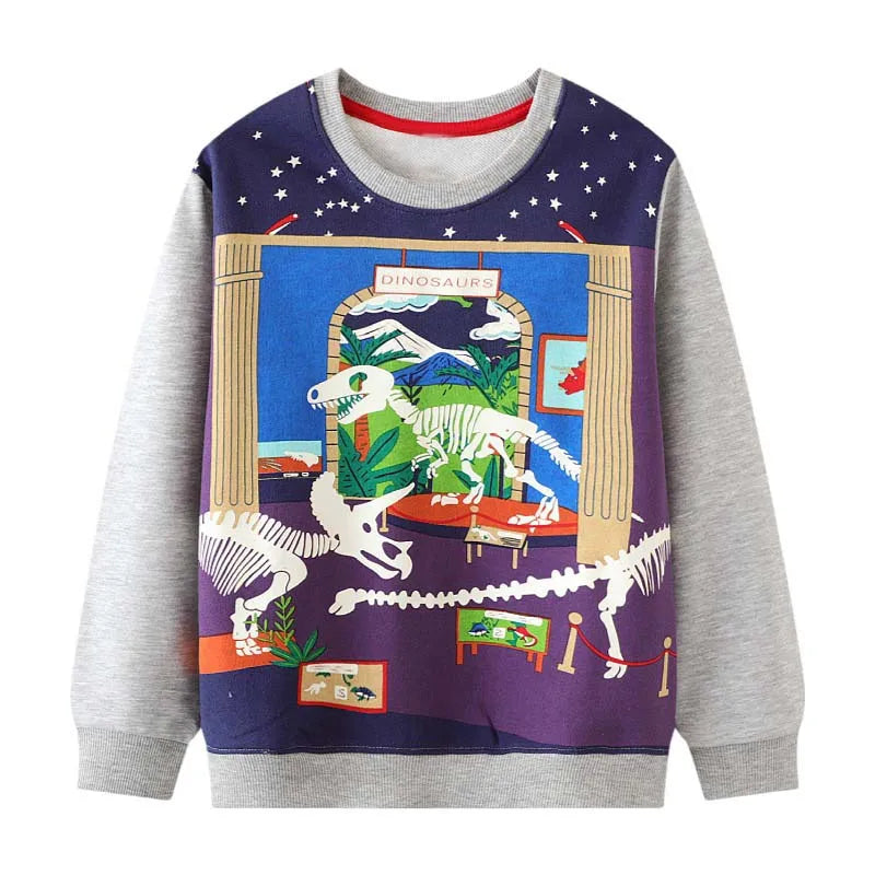 2024 Luminous Neon Dino Sweatshirt for Kids.