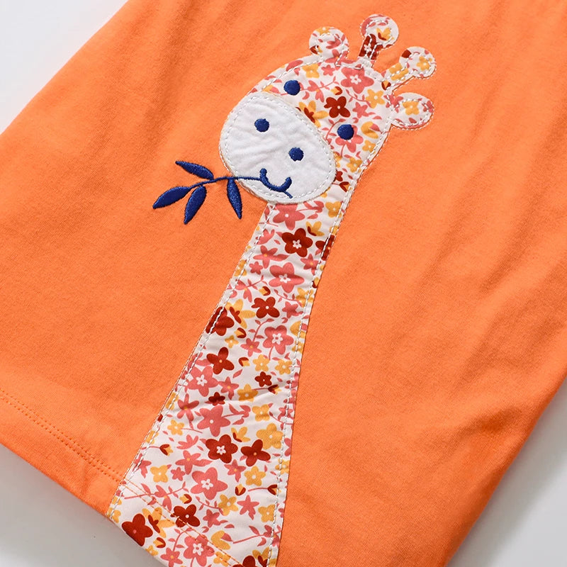 2024 Toddler Cartoon Giraffe Tops T-Shirts