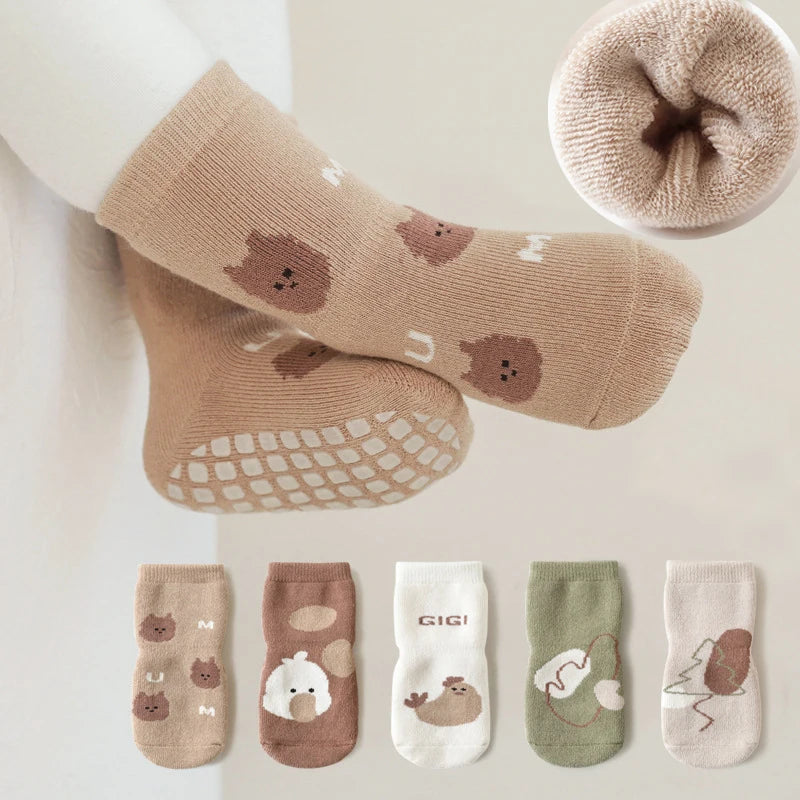 Baby Toddler Anti-Slip Socks- 3 pairs.