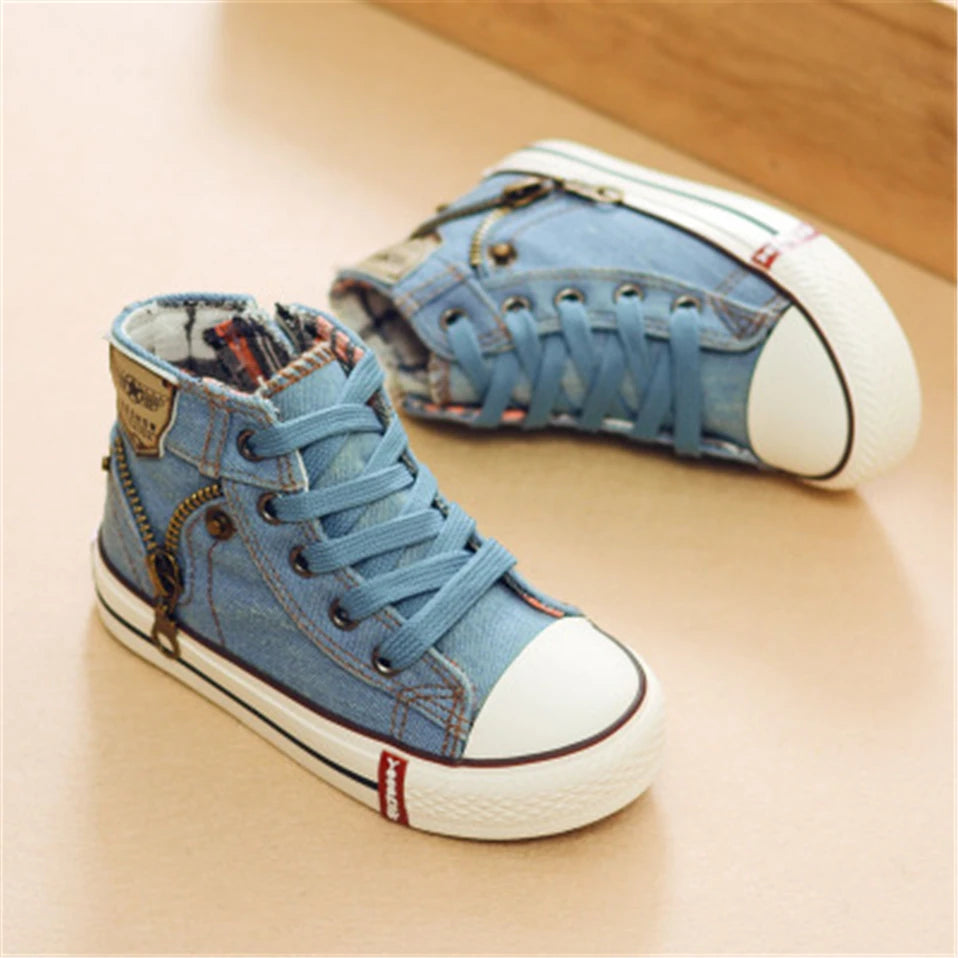 Kids brand canvas sneakers 2024