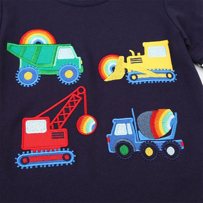 Baby-Toddler Boys Cotton Long Sleeve Excavator T-shirt