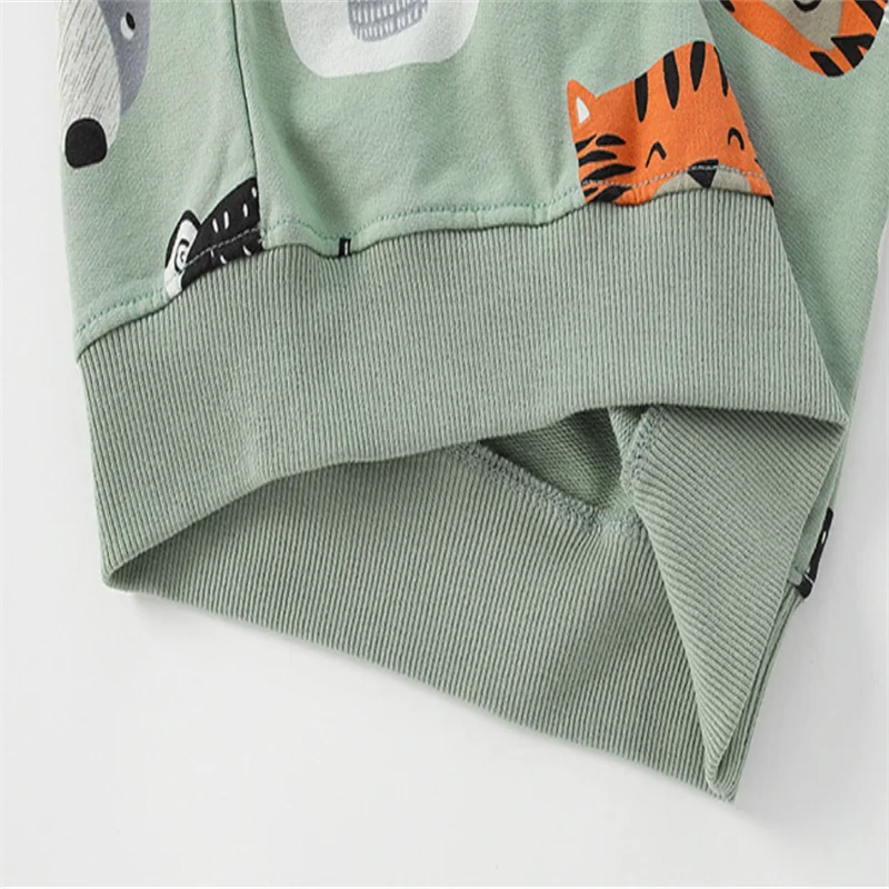 2024 Hooded top fun animal prints boys aged 2 to 7 .