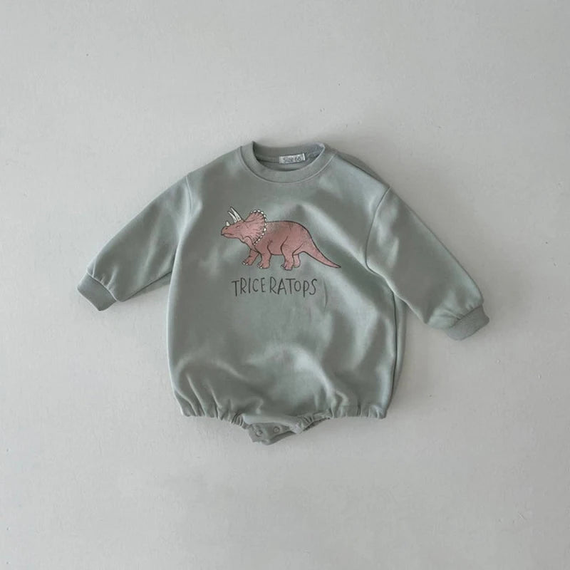 Unisex Baby Dinosaur Sweatshirt Korean Romper!