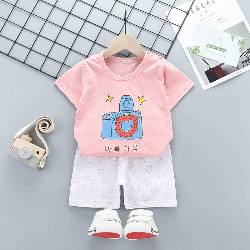 Children's Short-sleeved Suit Boys Handsome Clothes