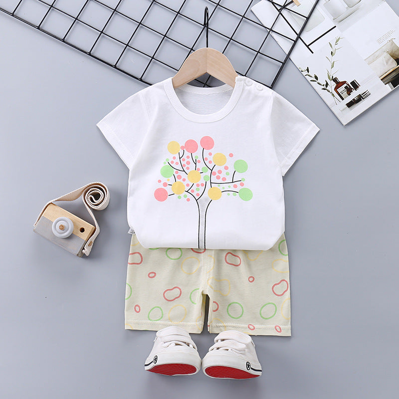 Children's Short-sleeved Suit Boys Handsome Clothes