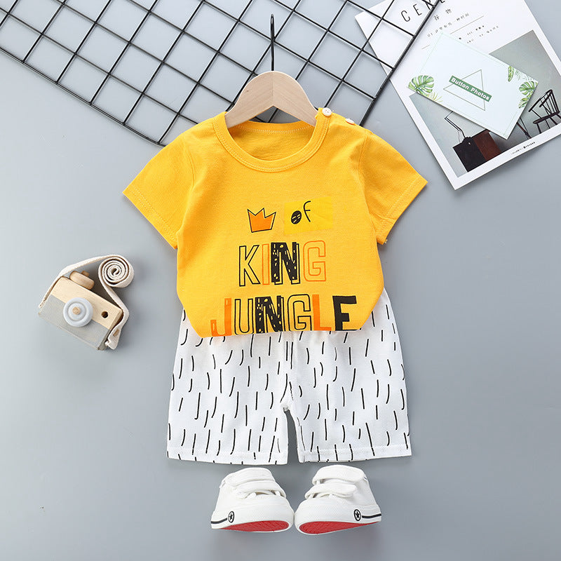 Children's Short-sleeved Suit Boys Handsome Clothes