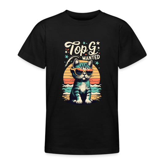 Teenage T-Shirt " Top G Cute Cat" - black