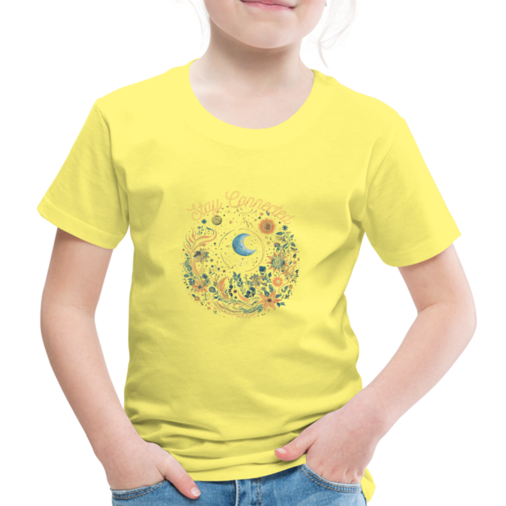 Kids' Premium T-Shirt "Stay Connected" - yellow