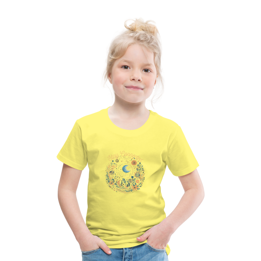 Kids' Premium T-Shirt "Stay Connected" - yellow