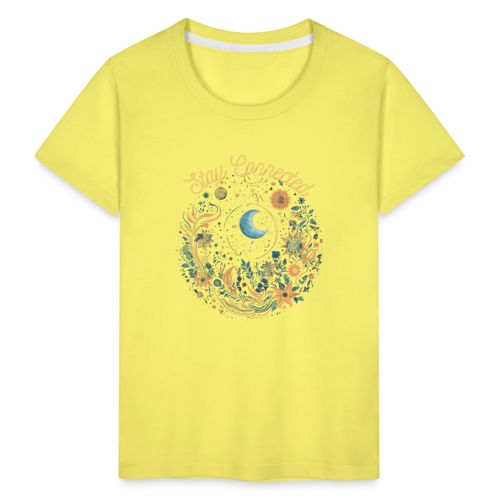 Kids' Premium T-Shirt "Stay Connected" - yellow